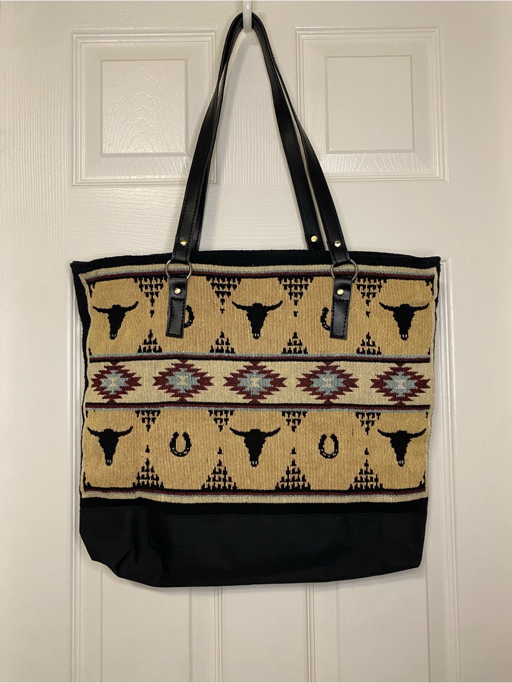 Boho Southwestern Black and Tan Tote Bag